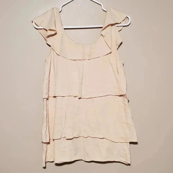 Cabi style #321 women's size small top ruffles tan - Picture 4 of 4